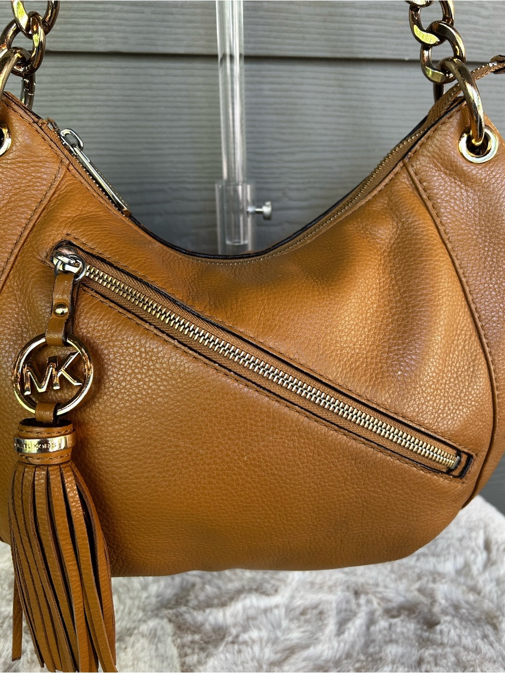 Michael Kors Leather Shoulder Hobo with Tassel - Picture 3 of 13